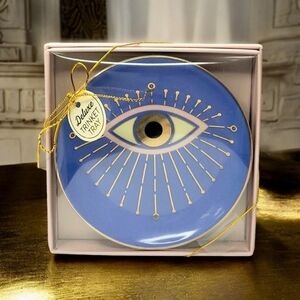Greek Evil Eye Blue and Gold Trinket Tray Jewelry Tray - NWT
